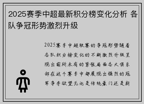 2025赛季中超最新积分榜变化分析 各队争冠形势激烈升级